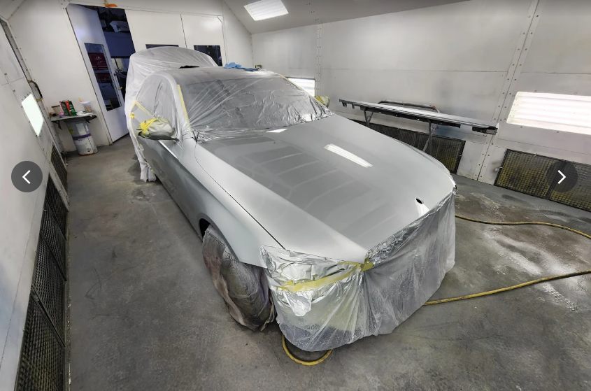 Vehicle prepped for paint in our booth
